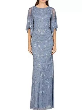 NWT LARA (Macy’s) Beaded Slate Periwinkle Maxi Gown